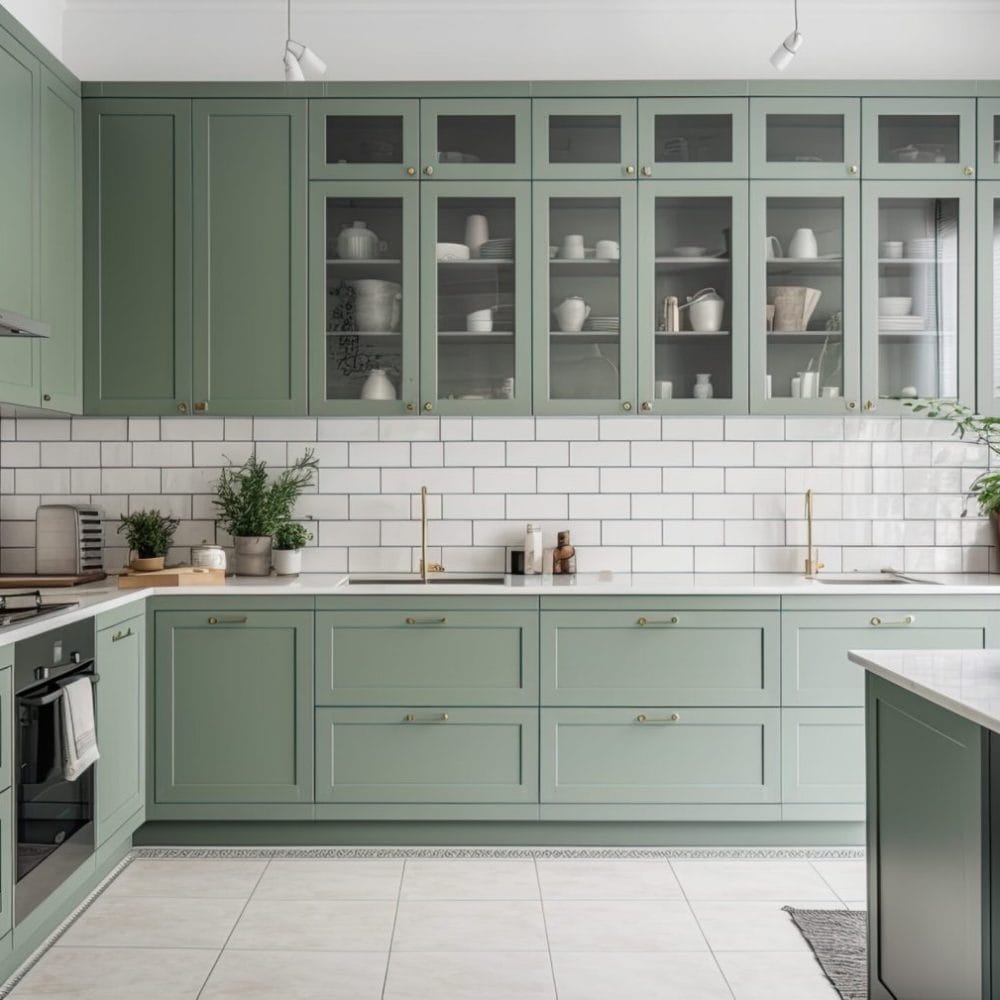 a modern kitchen with a vintage look. Generative AI